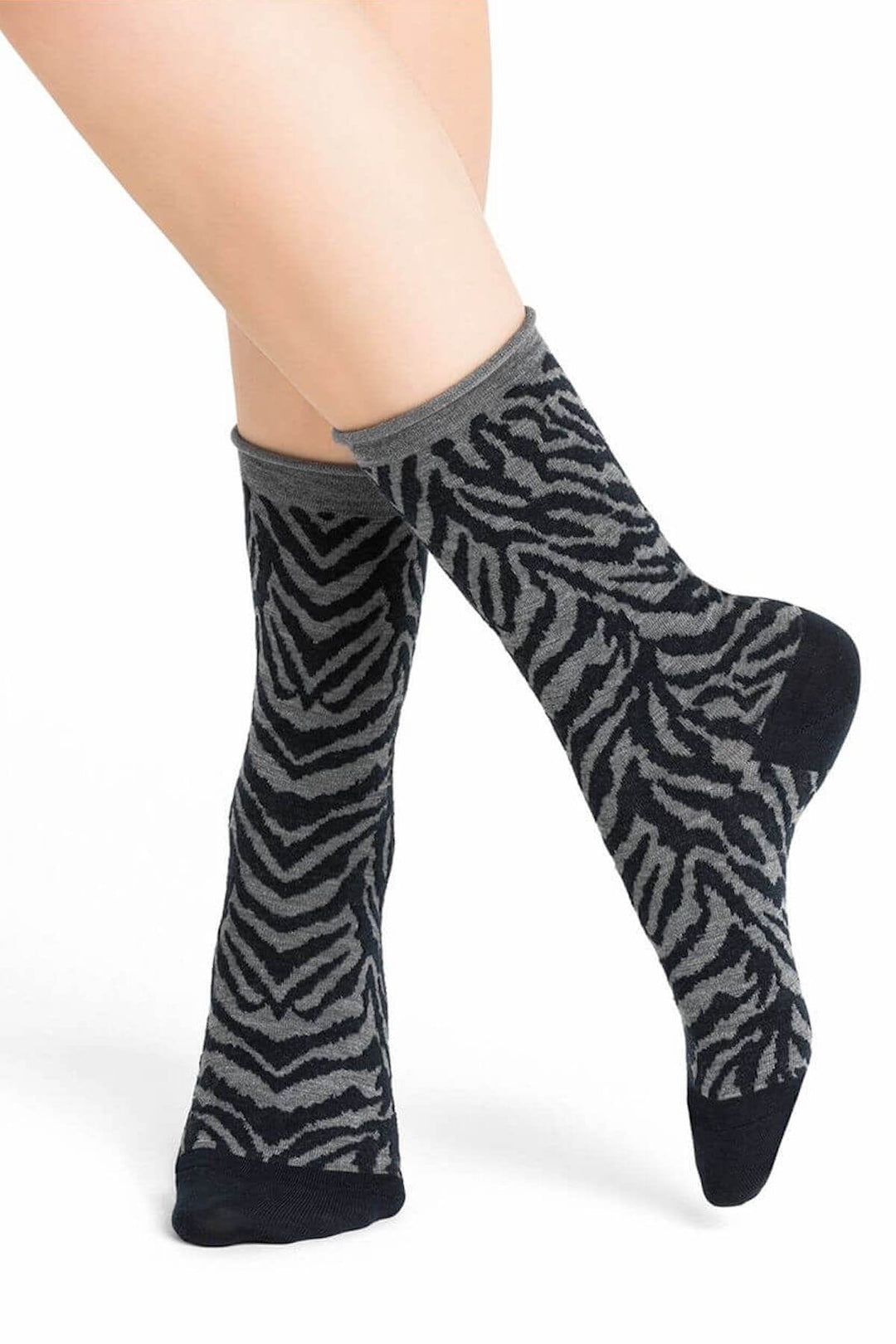 Chaussettes en laine imprimé tigré Femme - Accessoires - Chaussette Bleuforêt