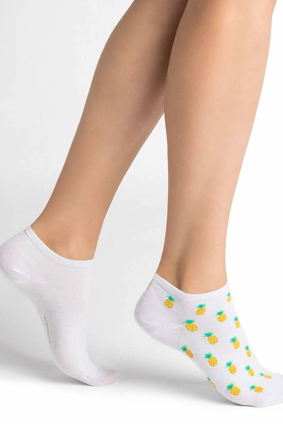 Duo chaussettes ananas et unie Femme - Accessoires - Chaussette Bleuforêt