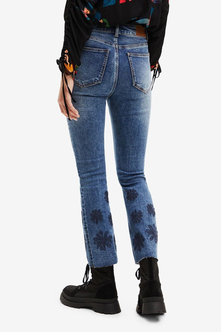 Jean avec motifs de fleurs Femme - Bas - Pantalon - Jeans Desigual