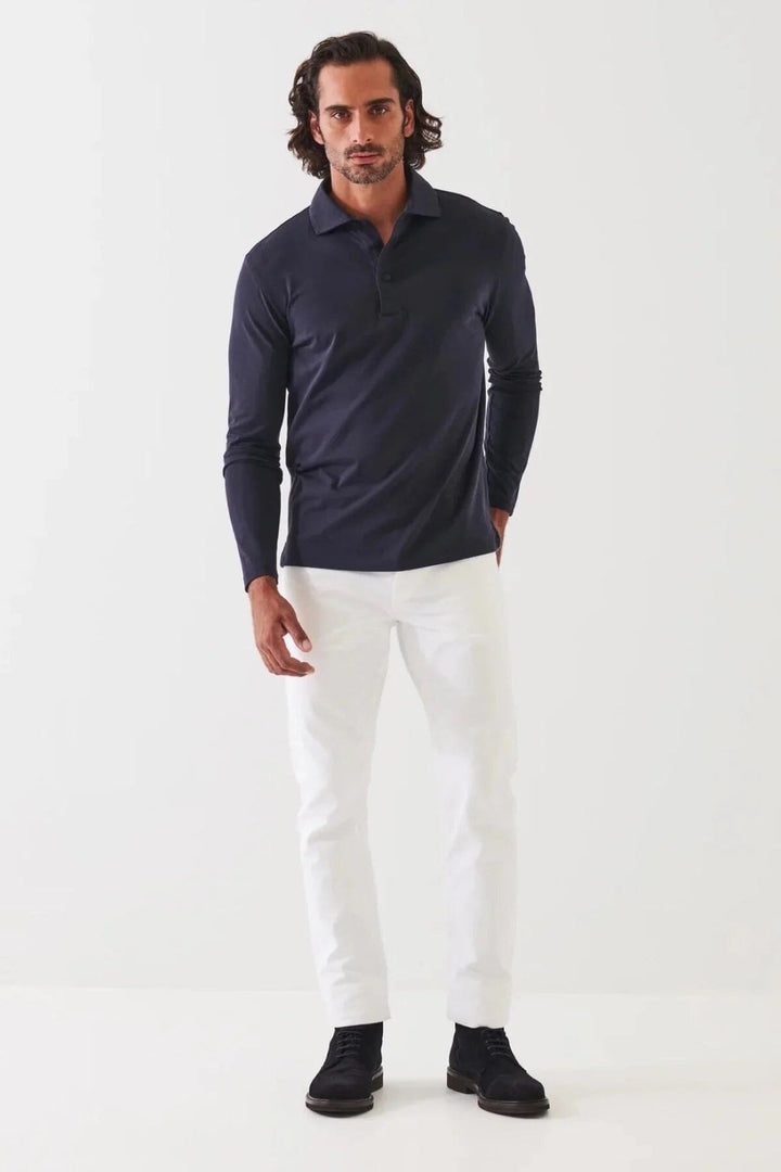 Polo de coton stretch manches longues Homme - Hauts - Polo - Polo ml Patrick Assaraf