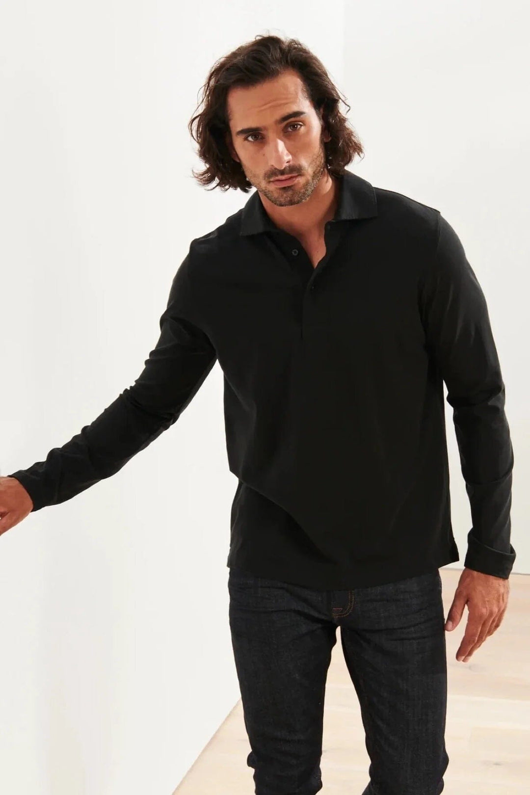 Polo de coton stretch manches longues Homme - Hauts - Polo - Polo ml Patrick Assaraf