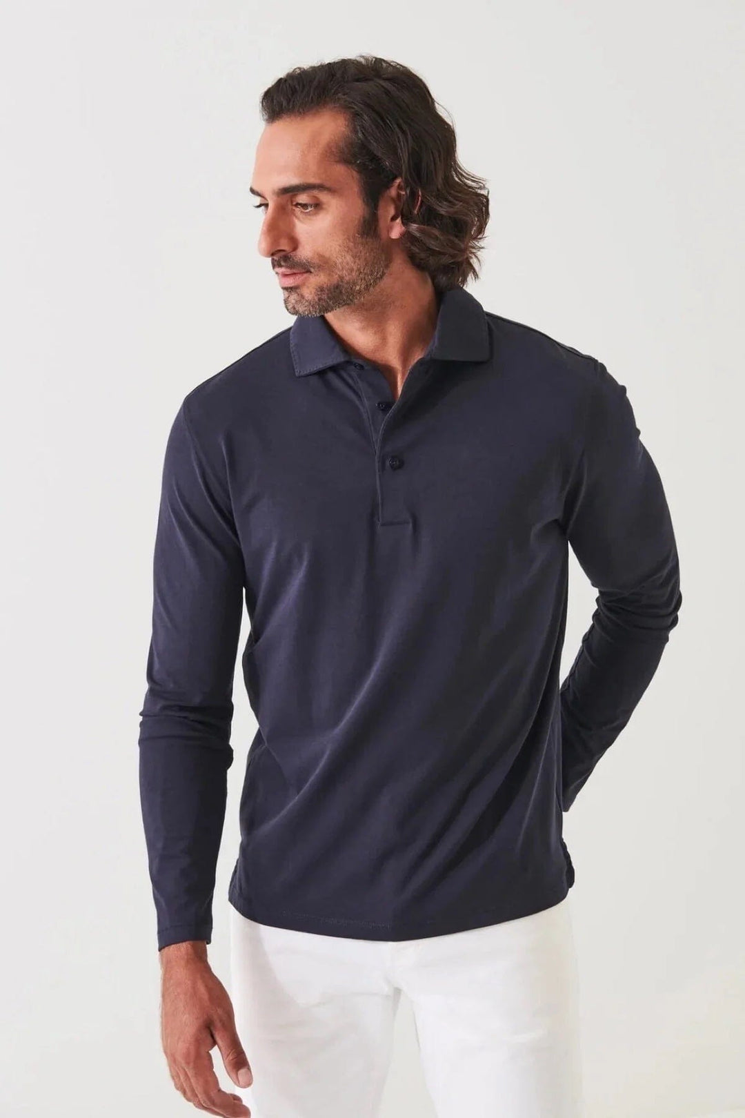 Polo de coton stretch manches longues Homme - Hauts - Polo - Polo ml Patrick Assaraf