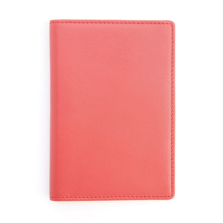 Coral RFID blocking vaccine card passport wallet for secure and stylish document storage.