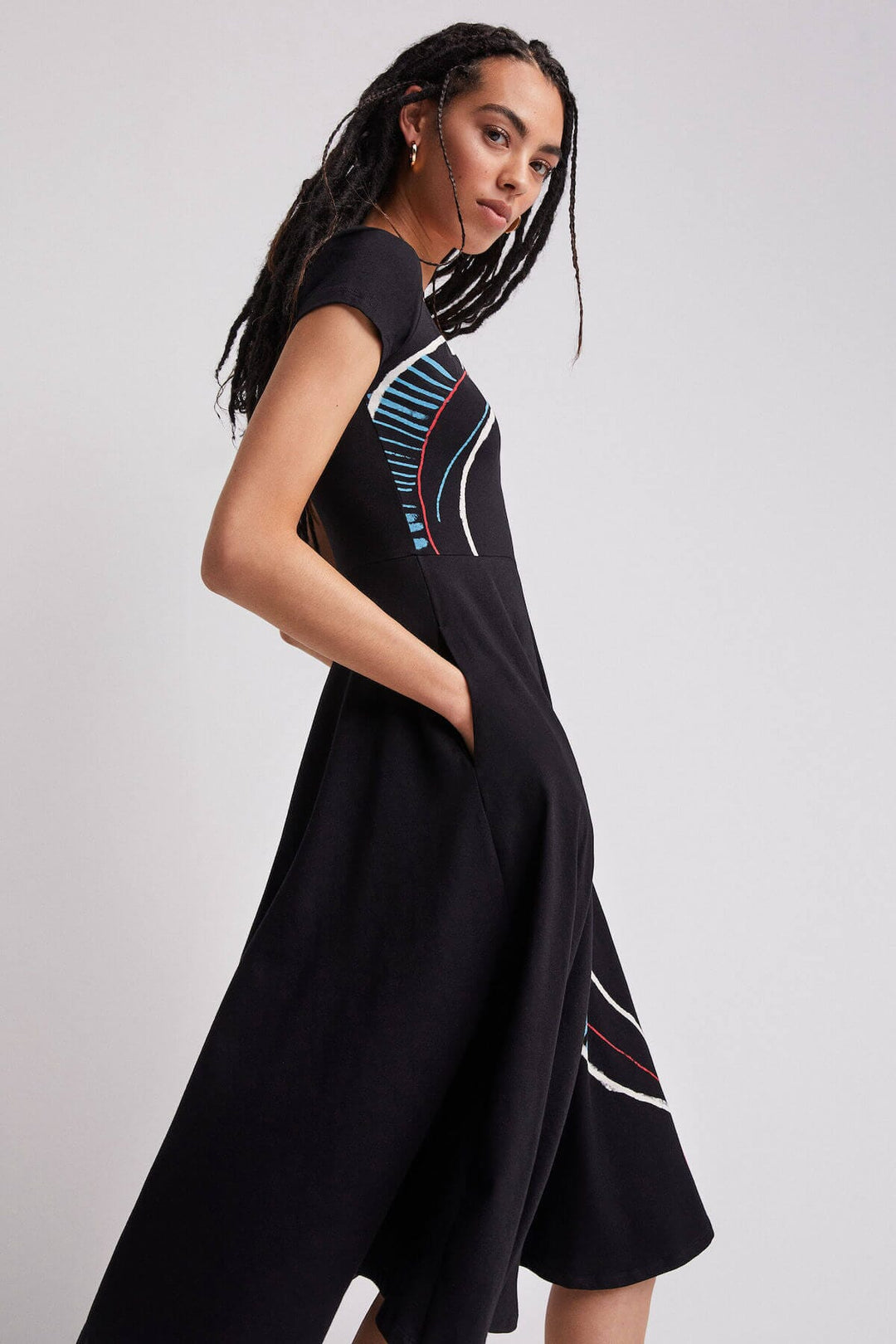 Robe longue à imprimé artistique Femme - Robe - Robe longue Desigual